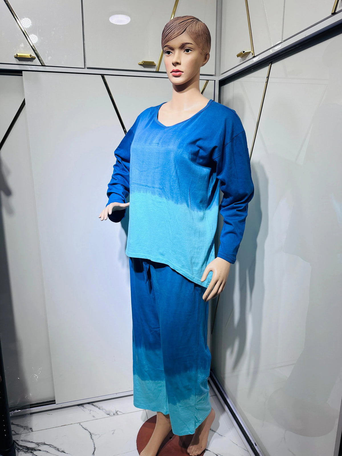 CH # 363 Chakoor Tie Dye Cotton Jersey Faded Shade 2 Piece Co Ord Set - NO REFUND NO EXCHANGE