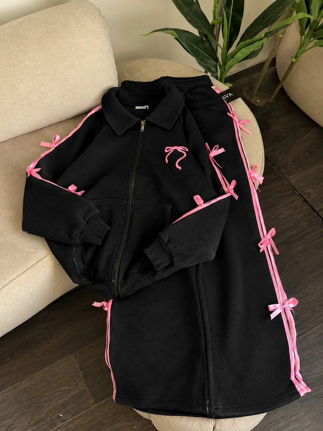 CH - 6146 |Chakoor| Coquette Bow Fleece Tracksuit