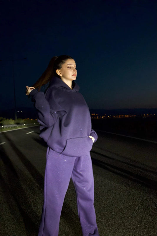 CH 609 -GlitterBlend Fleece Tracksuit - Chakoor