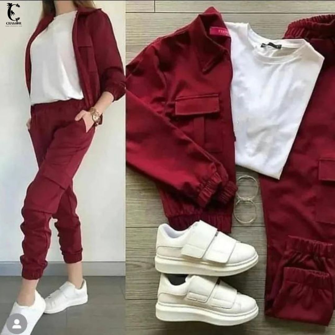 chakoor terno casual fleece zipper blazer , inner shirt with trouser LY0011