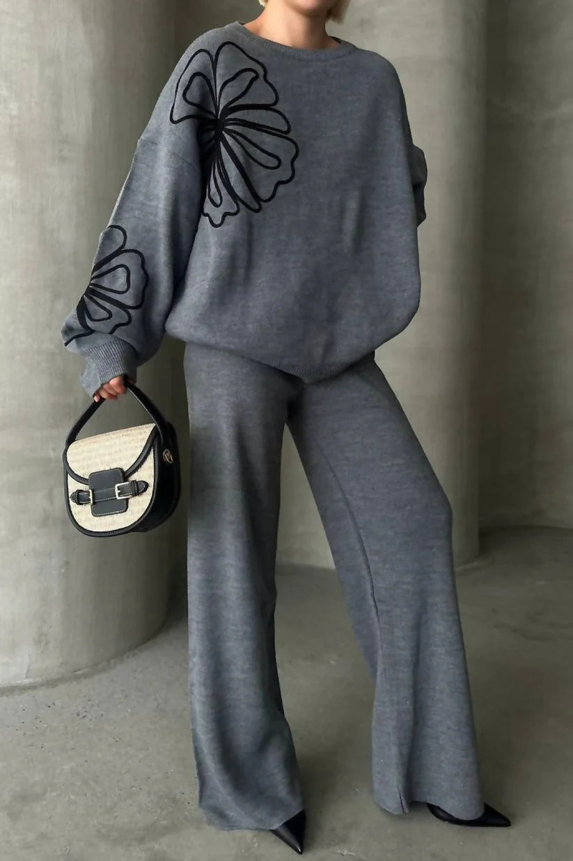 SL 5006 Chakoor Drop Shoulder Petal Printed Fleece Co ord Set For Winters