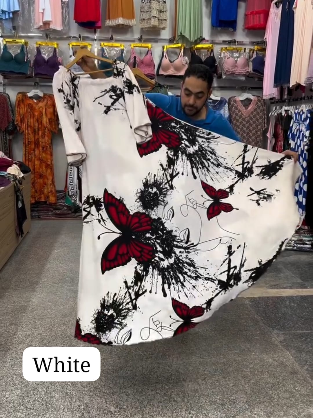 CH # 554 Chakoor Butterfly Printed A-Line Long Frock