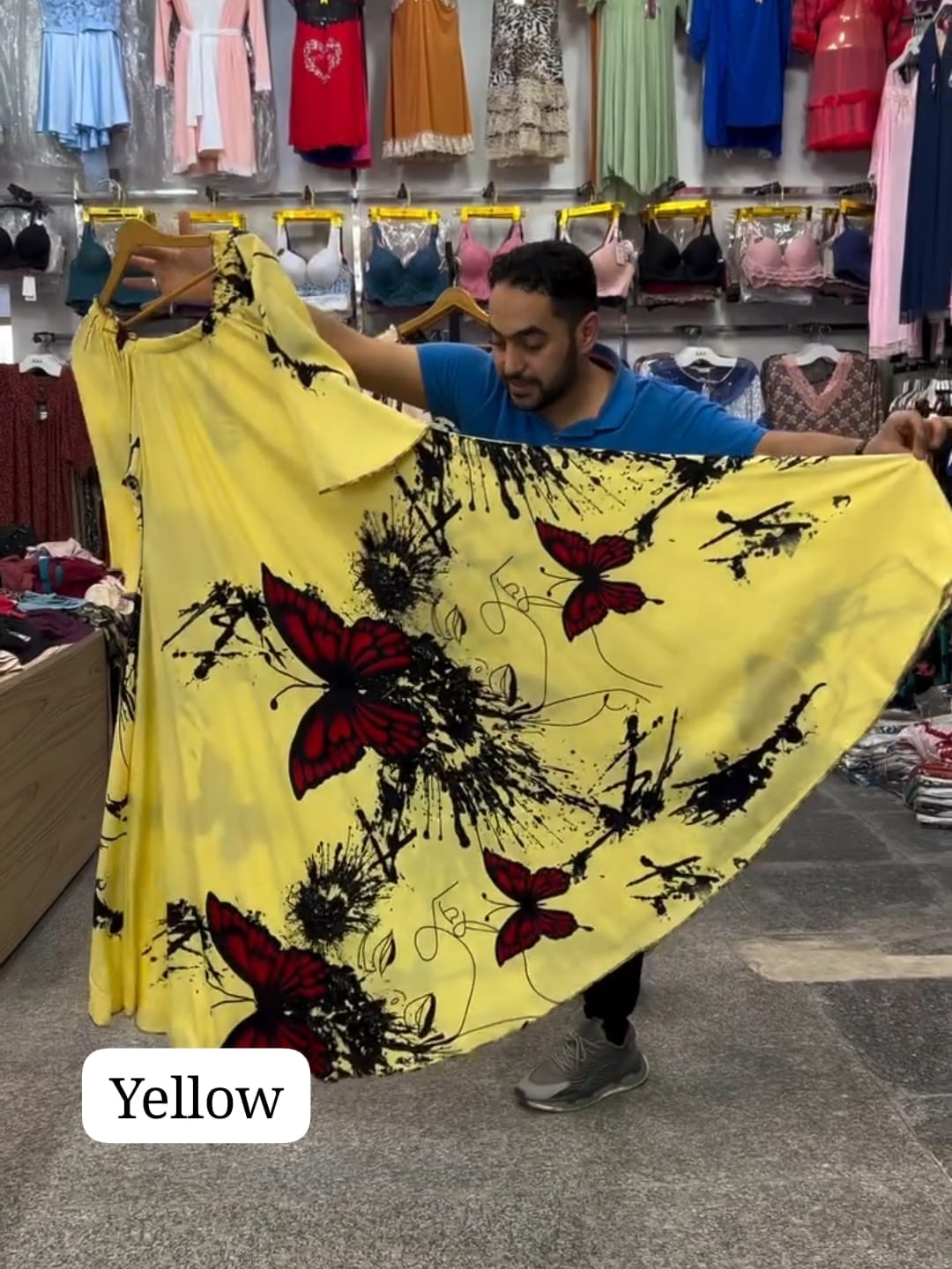 CH # 554 Chakoor Butterfly Printed A-Line Long Frock