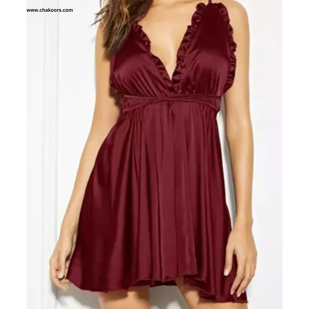 CHK # P52  Chakoor Silken Dreams Knee-Length Spaghetti Strap Nighty