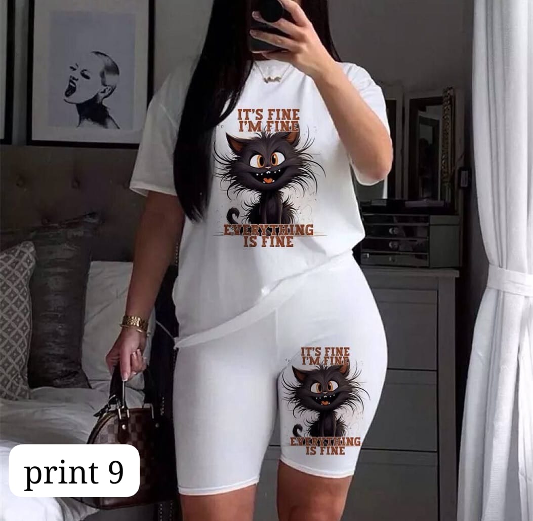 Ch # 540 Chakoor 2 pc summer printed short & top nightwear