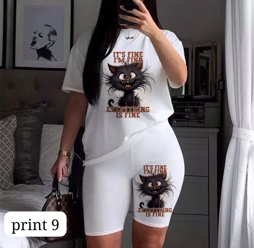 Ch # 540 Chakoor 2 pc summer printed short & top nightwear