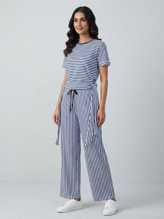 SL 5017 |Chakoor| Nautical Breeze Lounge Co-Ord Set