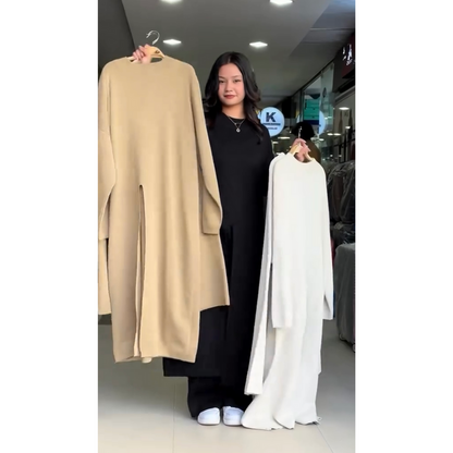 CH # 465 Front Cut Style Long Fleece Co ord Set For Winters
