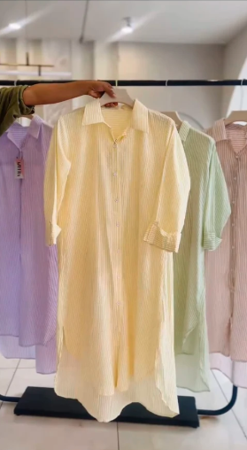 Ch 6110 Luna Stripe Long Shirt Chakoors