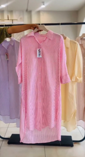 Ch 6110 Luna Stripe Long Shirt Chakoors