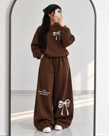 CH 6144 Chic & Cozy Bow Feleece Hoodie & Trouser