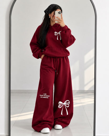 CH 6144 Chic & Cozy Bow Feleece Hoodie & Trouser
