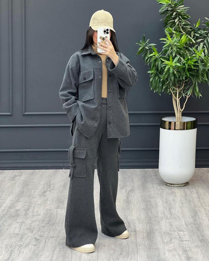 CH-373 Chakoor 2 Pcs Cargo Pocket Style Winter Outfit
