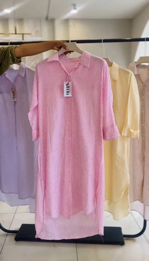 Ch 6110 Luna Stripe Long Shirt Chakoors