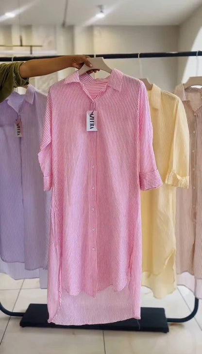 Ch 6110 Luna Stripe Long Shirt Chakoors