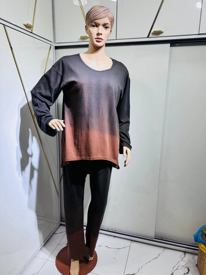 CH # 363 Chakoor Tie Dye Cotton Jersey Faded Shade 2 Piece Co Ord Set - NO REFUND NO EXCHANGE