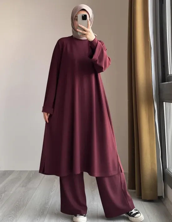 CH 624 – Chakoor Kashmiri Fleece Longline Co-ord Set