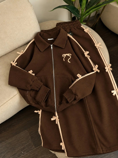 CH - 6146 |Chakoor| Coquette Bow Fleece Tracksuit