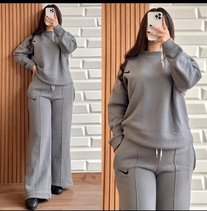Chakoor Fleece Fabric Sweatshirt and Straight Trouser CH # 326