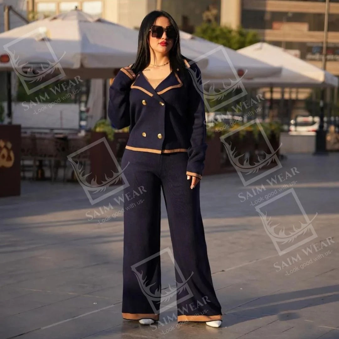 CH 377 Chakoor Collared RoyalFrost Winter Co-Ords