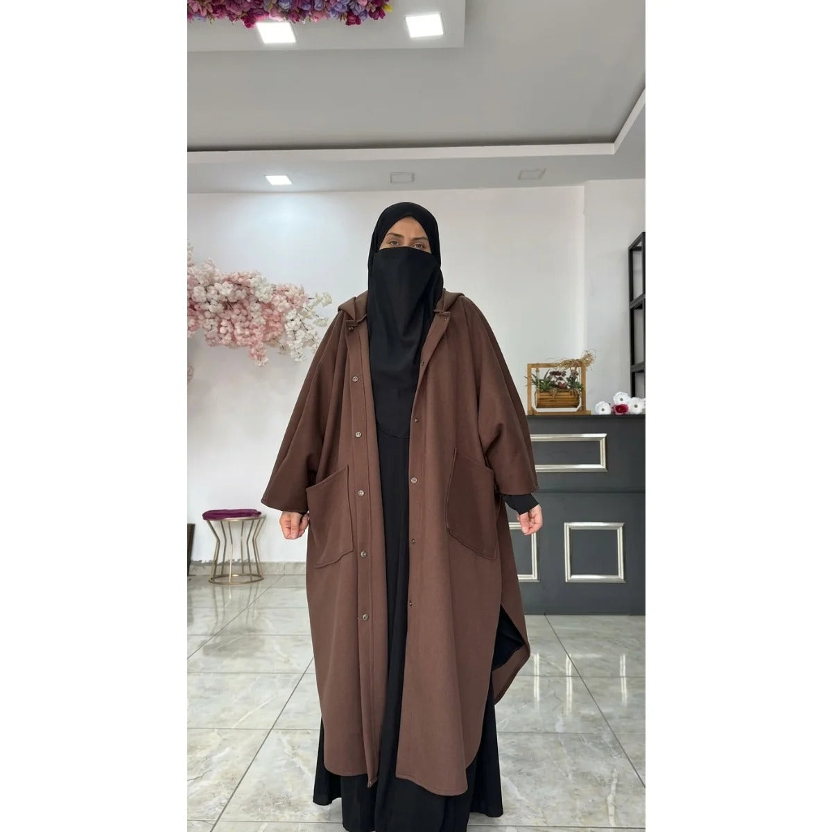 CH 6152  |Chakoor| Winter Curve Fleece Cape Abaya