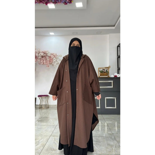 CH 6152  |Chakoor| Winter Curve Fleece Cape Abaya
