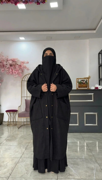 CH 6152  |Chakoor| Winter Curve Fleece Cape Abaya