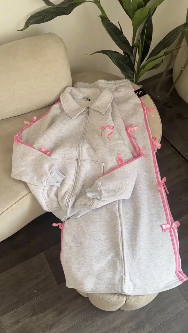 CH - 6146 |Chakoor| Coquette Bow Fleece Tracksuit