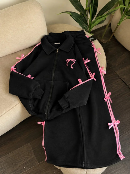 CH - 6146 |Chakoor| Coquette Bow Fleece Tracksuit