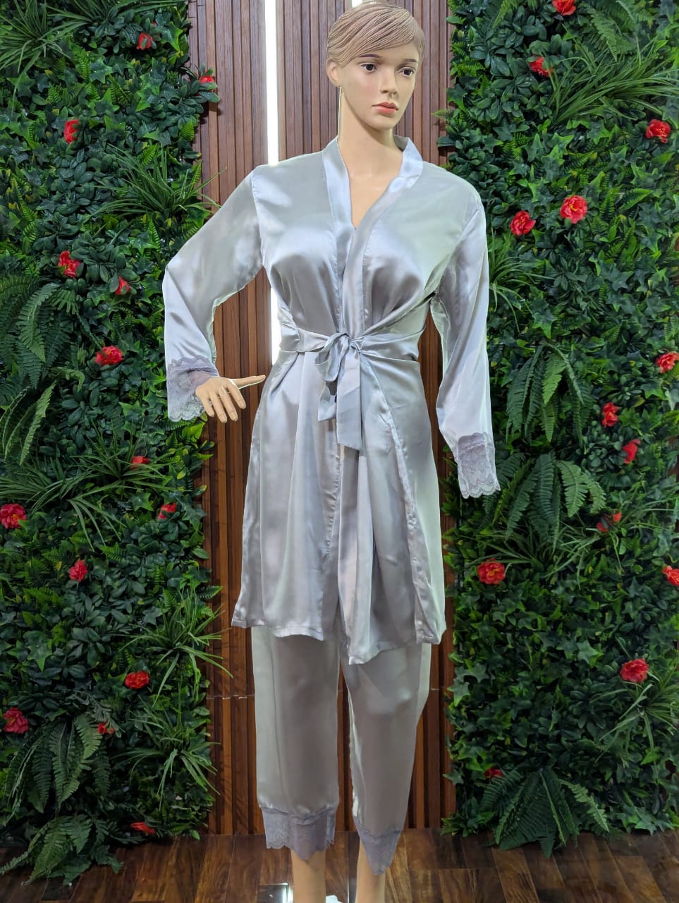 CHK # P71 Silk Robe Gown & Trouser Nightwear