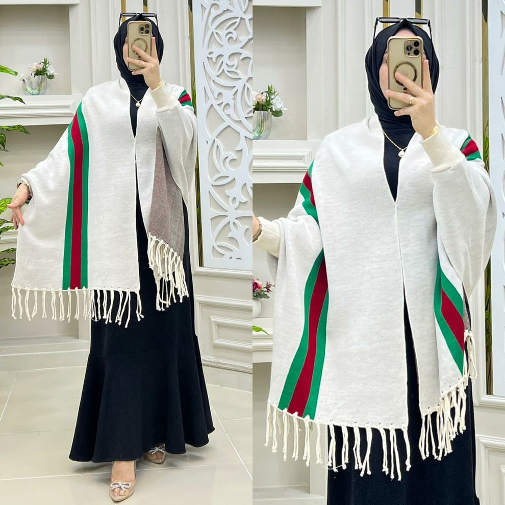 Ch # 514 Chakoor Free Flow Fleece Printed Poncho