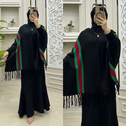 Ch # 514 Chakoor Free Flow Fleece Printed Poncho