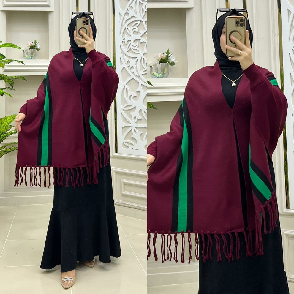 Ch # 514 Chakoor Free Flow Fleece Printed Poncho