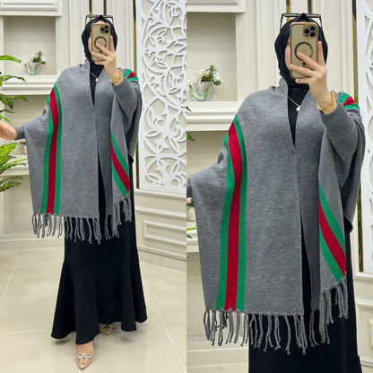 Ch # 514 Chakoor Free Flow Fleece Printed Poncho
