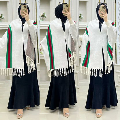 Ch # 514 Chakoor Free Flow Fleece Printed Poncho