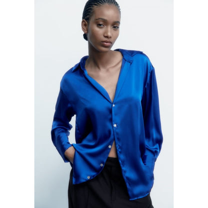 Chakoor Silk Effect Front Button Formal Shirt CHK # P51